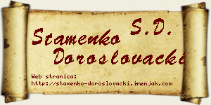 Stamenko Doroslovački vizit kartica
